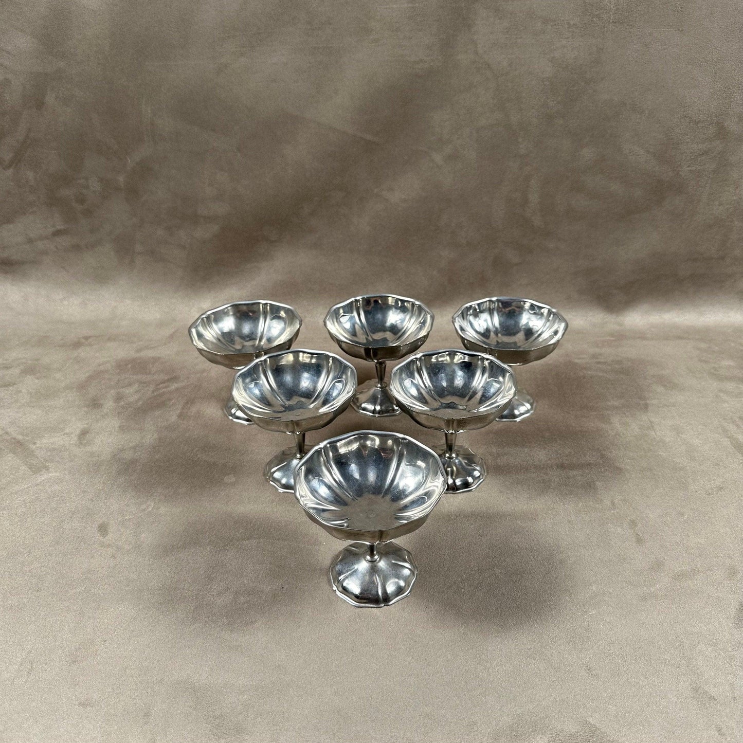 Lot de 6 coupes à glace en inox 18/10 vintage Made in France