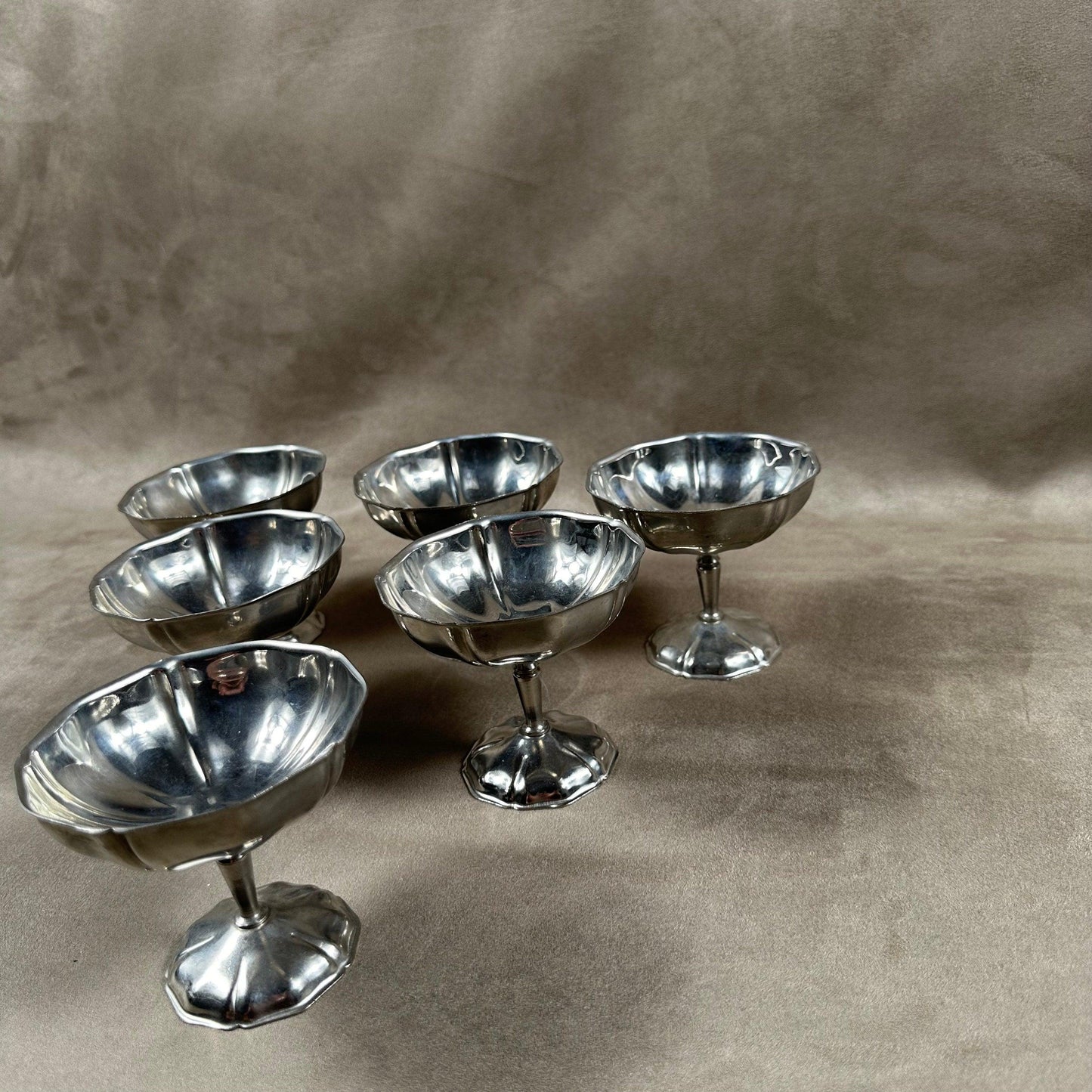 Lot de 6 coupes à glace en inox 18/10 vintage Made in France