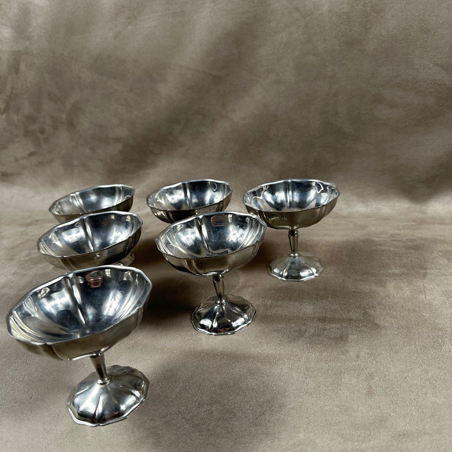 Lot de 6 coupes à glace en inox 18/10 vintage Made in France