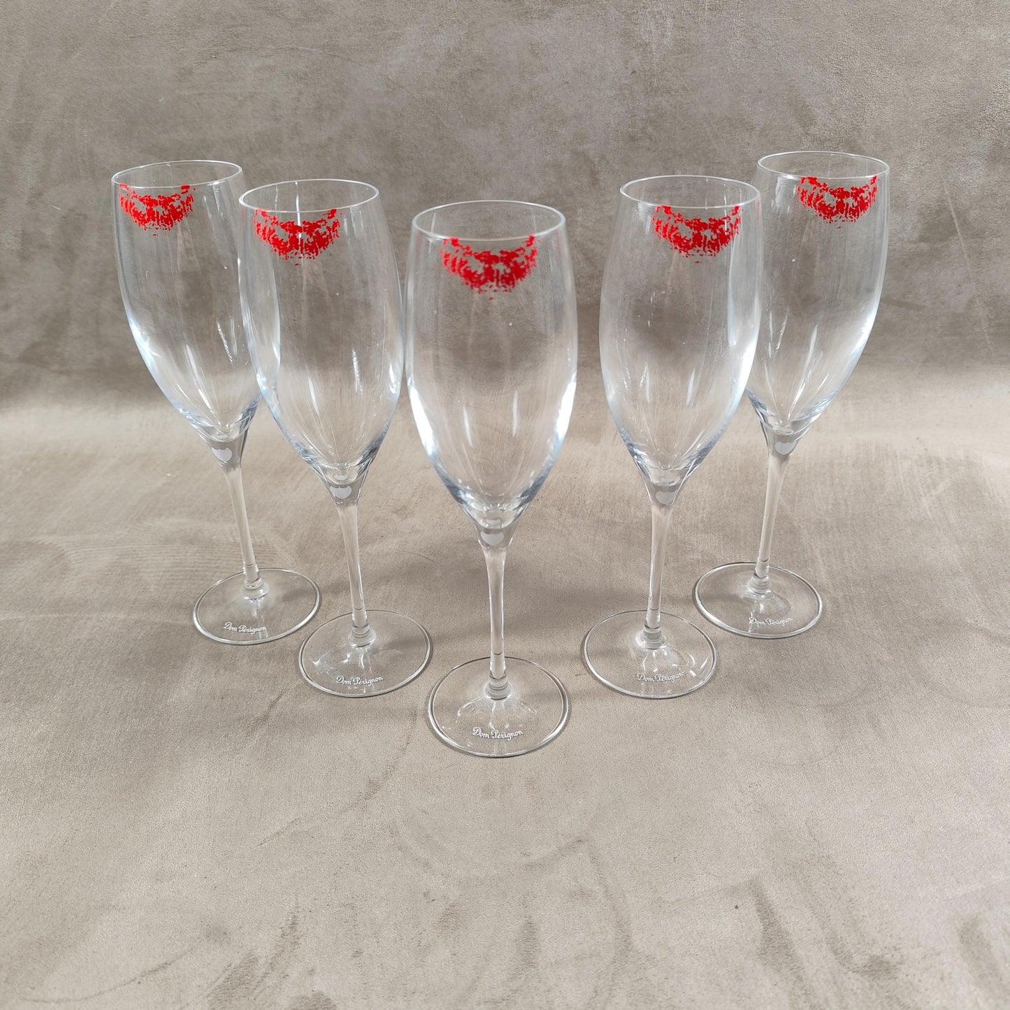 VERY RARE 5 magnifiques flutes Champagne Dom Perignon par Sylvie Fleury Stollen Kisses  Made in France Vintage 2008