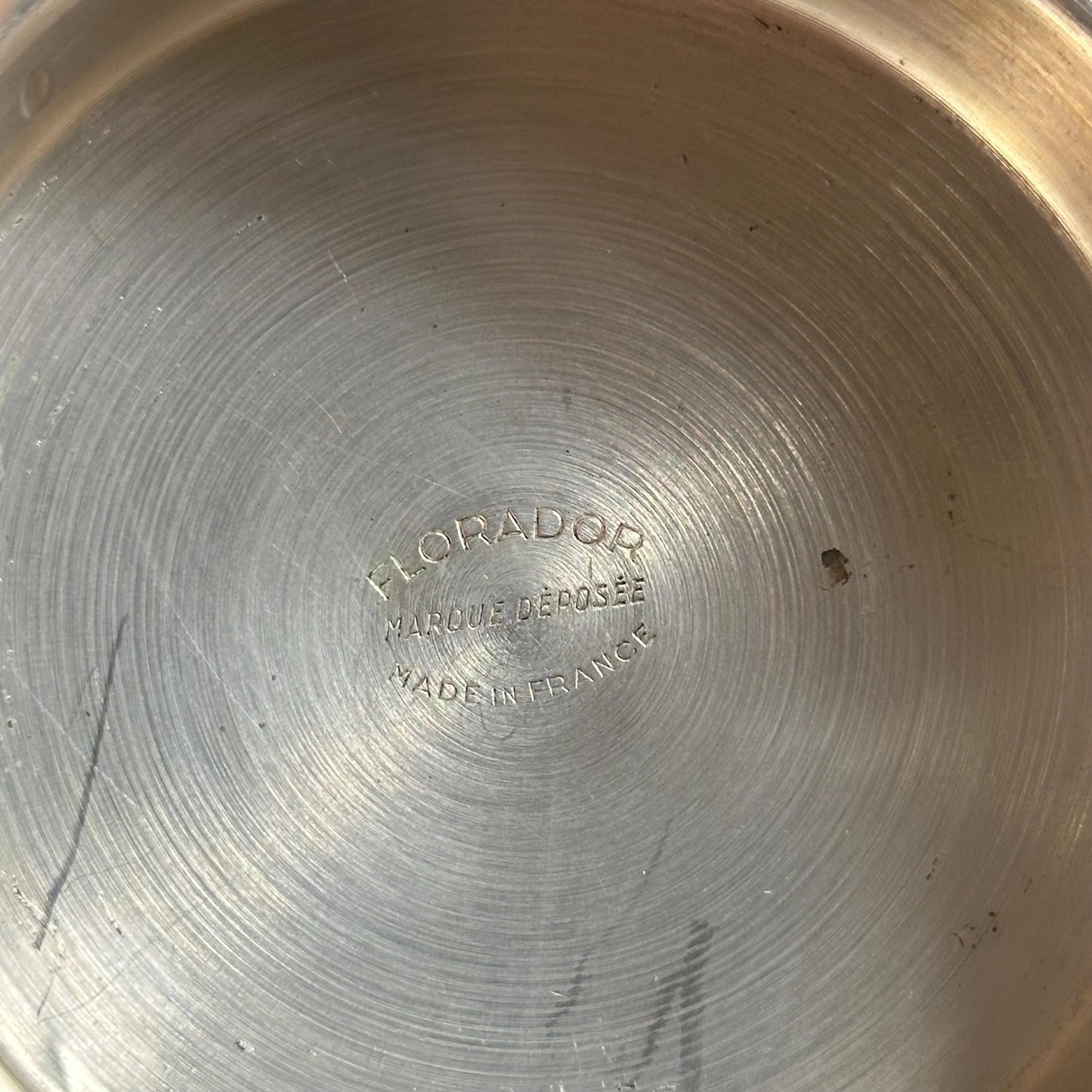 VERY RARE Moule à beurre vintage en métal argenté Florador Made in France 1950