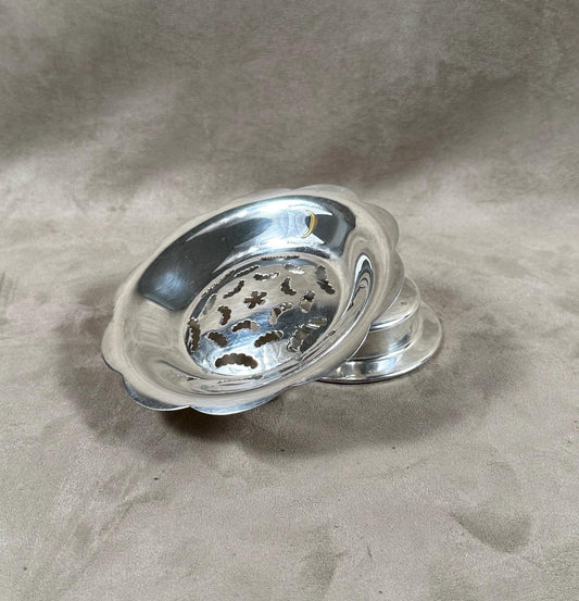 VERY RARE Moule à beurre vintage en métal argenté Florador Made in France 1950