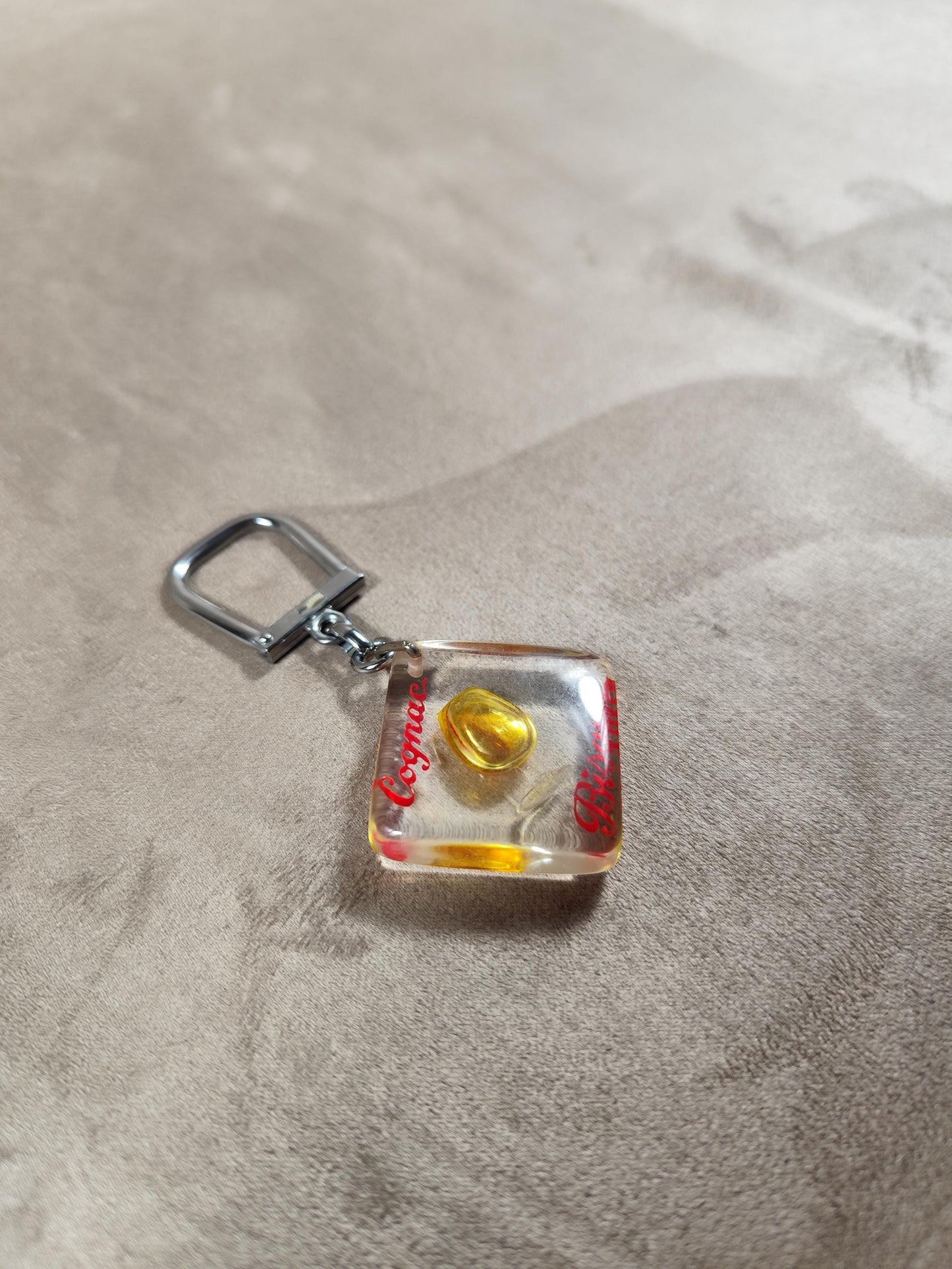 Porte clés Bourbon à bulle Cognac Bisquit Made in France Vintage 1970