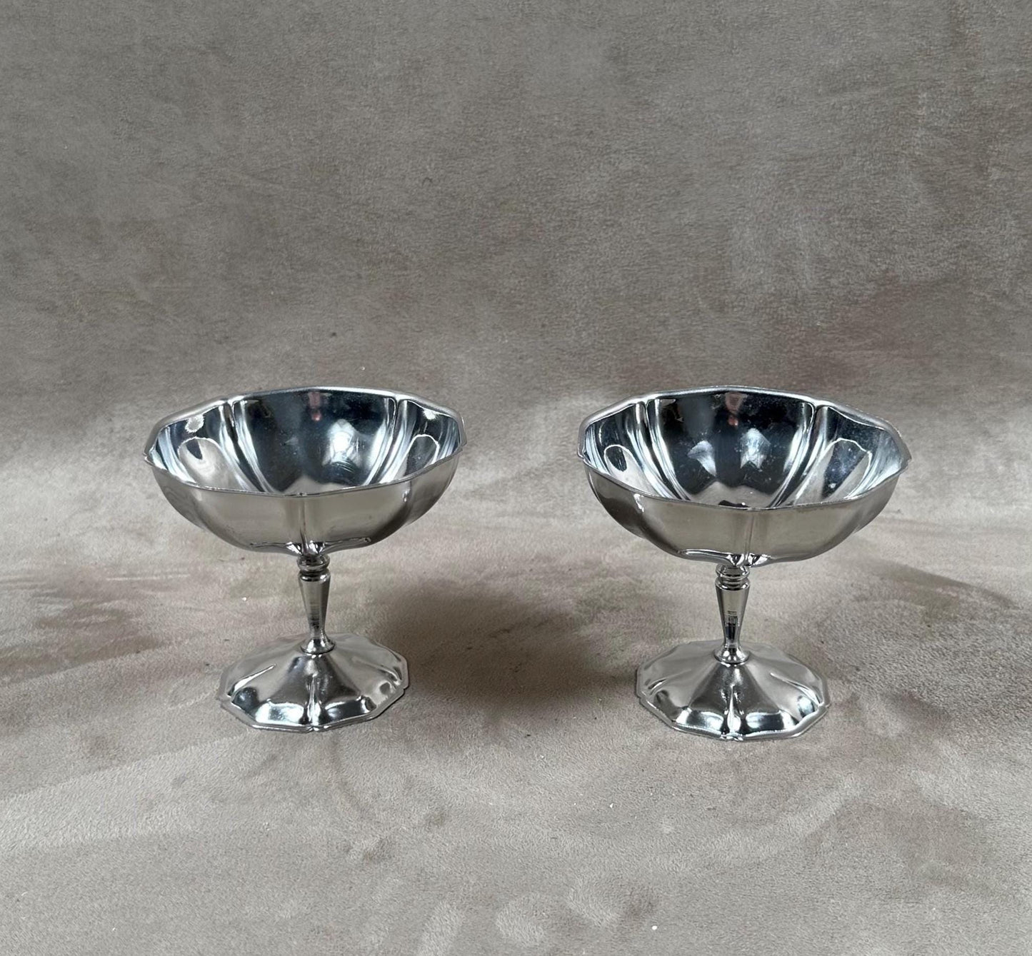 Lot de 2 coupes à glace en inox 18/10 vintage Made in France