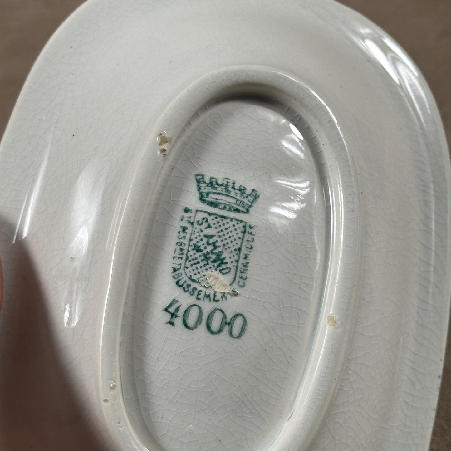 Porte savon faïence Saint-Amand vintage Made in France 1900