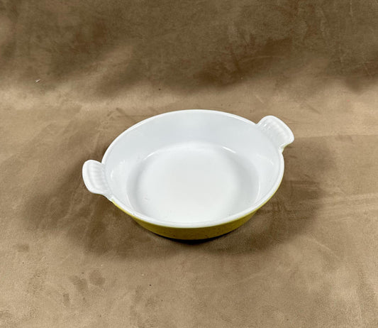 Plat en fonte jaune Le Creuset vintage Made in France Années 1980