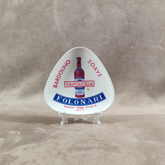 Cendrier vide poche publicitaire en plastique Folonari Valpolicella Vin Italien Made in Italy Vintage 1970
