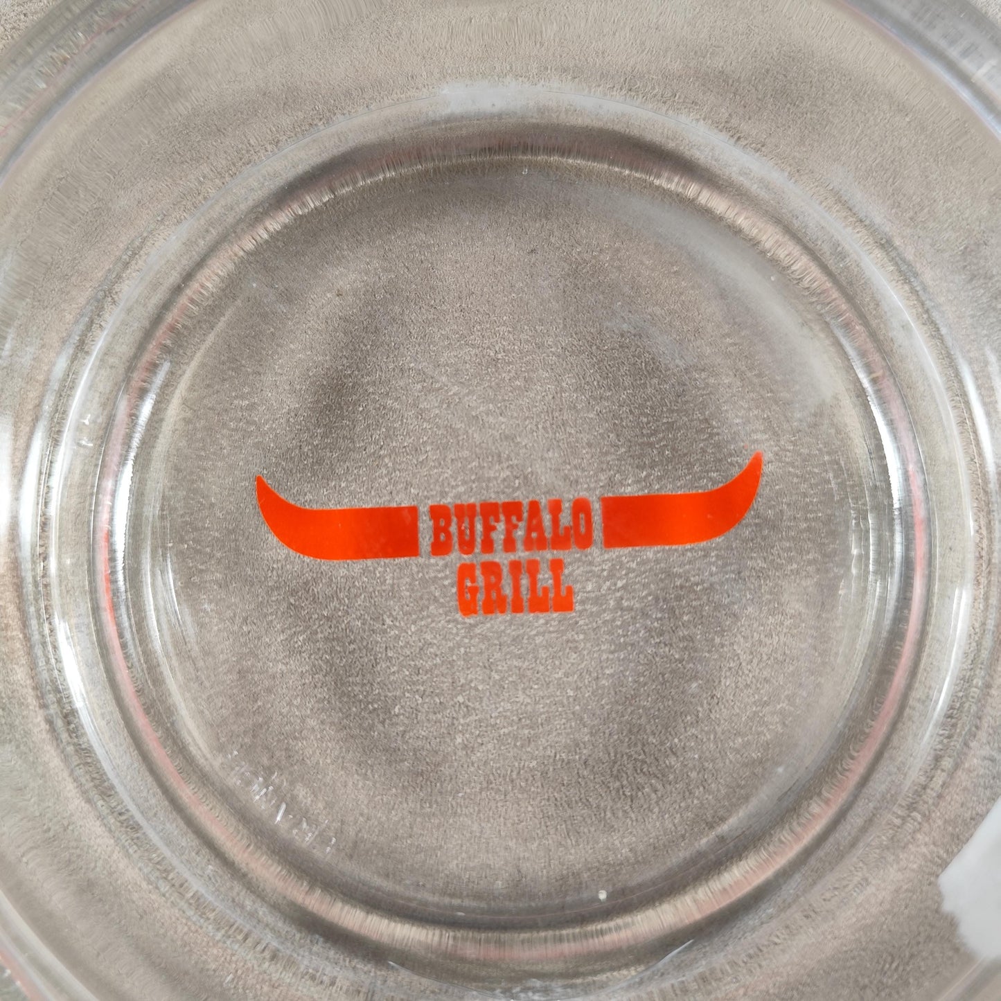 Cendrier publicitaire vintage en verre restaurant Buffalo Grill Made in France