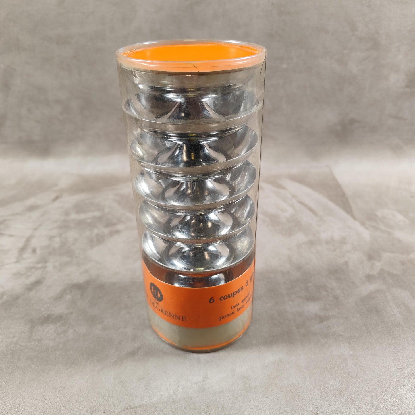 Lot de 6 coupes à glace Guy Degrenne en inox 18/10 vintage Made in France Vintage 1980