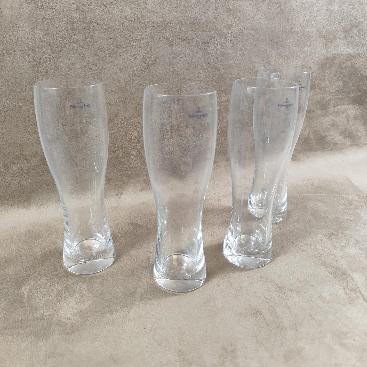 Lot de 4 verres à bière en verre Villeroy & Boch Made in France Vintage 2000