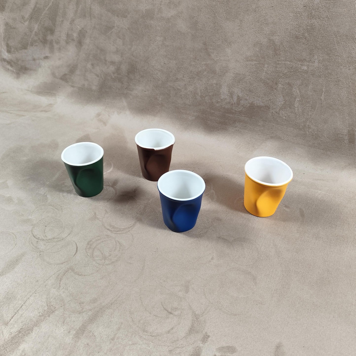 Lot de 4 gobelet Froissé REVOL en céramique, Made in France, Vintage 2000