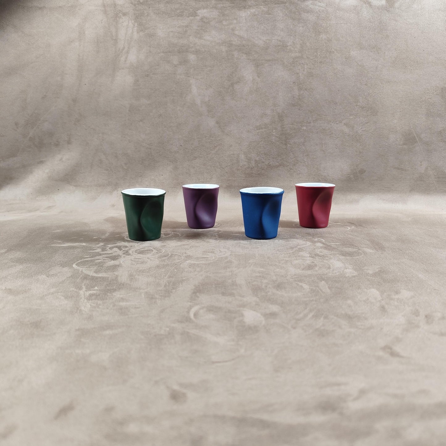 Lot de 4 gobelet Froissé REVOL en céramique, Made in France, Vintage 2000