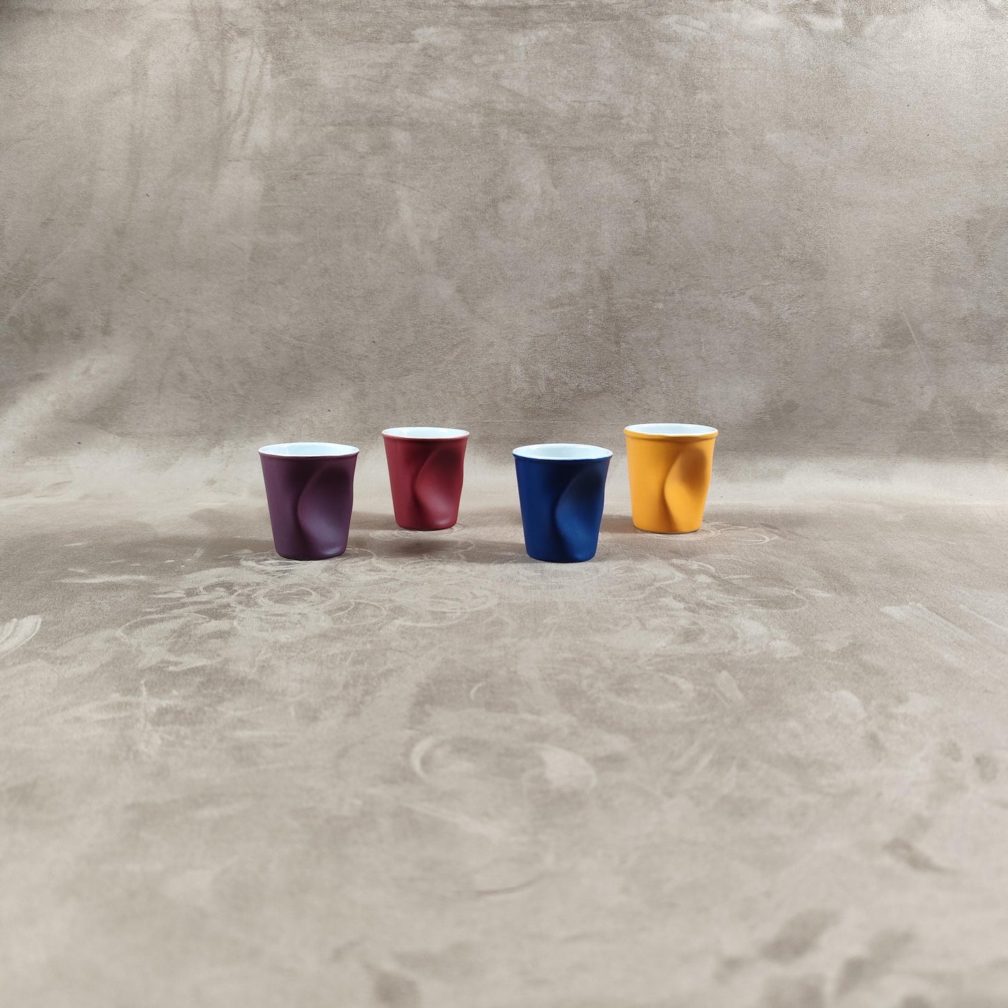 Lot de 4 gobelet Froissé REVOL en céramique, Made in France, Vintage 2000