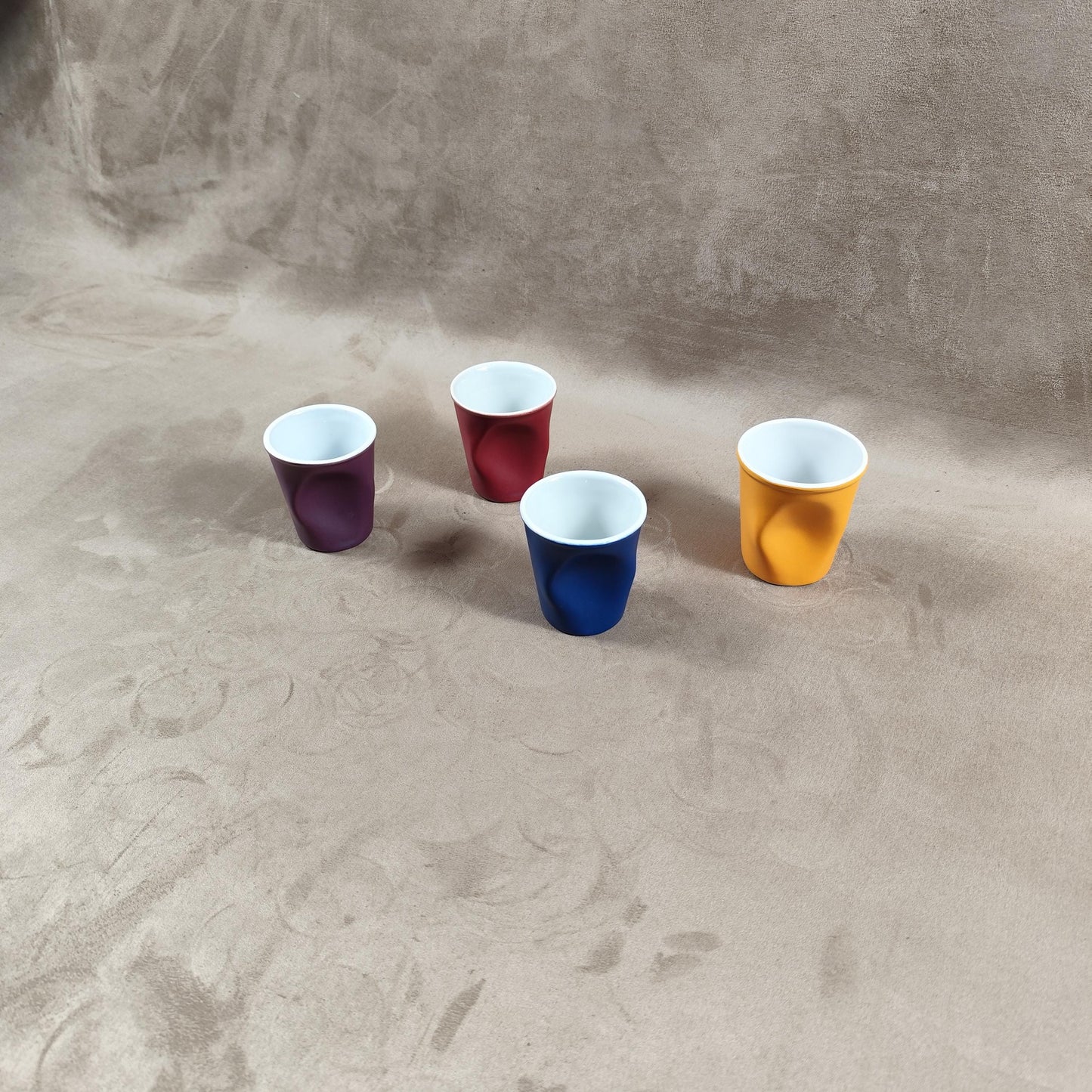 Lot de 4 gobelet Froissé REVOL en céramique, Made in France, Vintage 2000