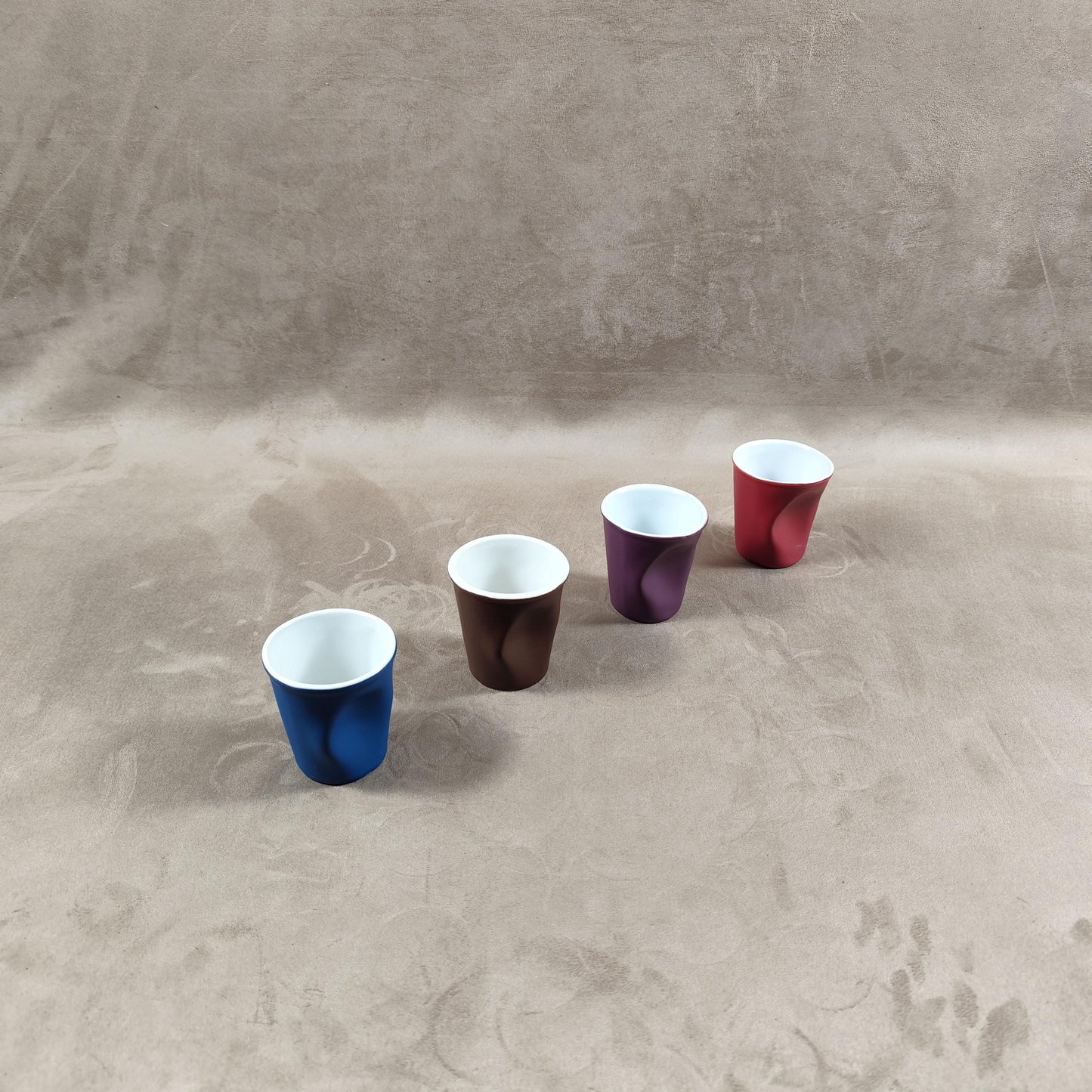 Lot de 4 gobelet Froissé REVOL en céramique, Made in France, Vintage 2000