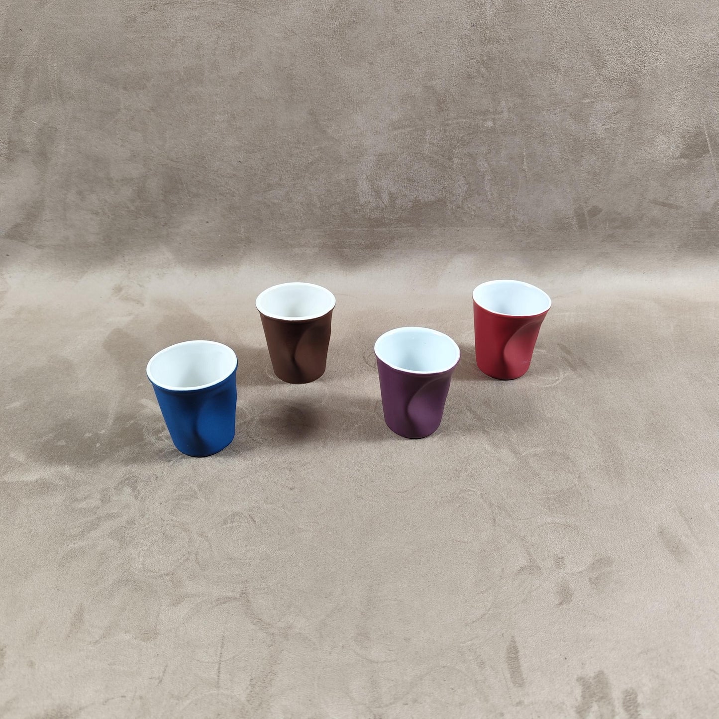 Lot de 4 gobelet Froissé REVOL en céramique, Made in France, Vintage 2000