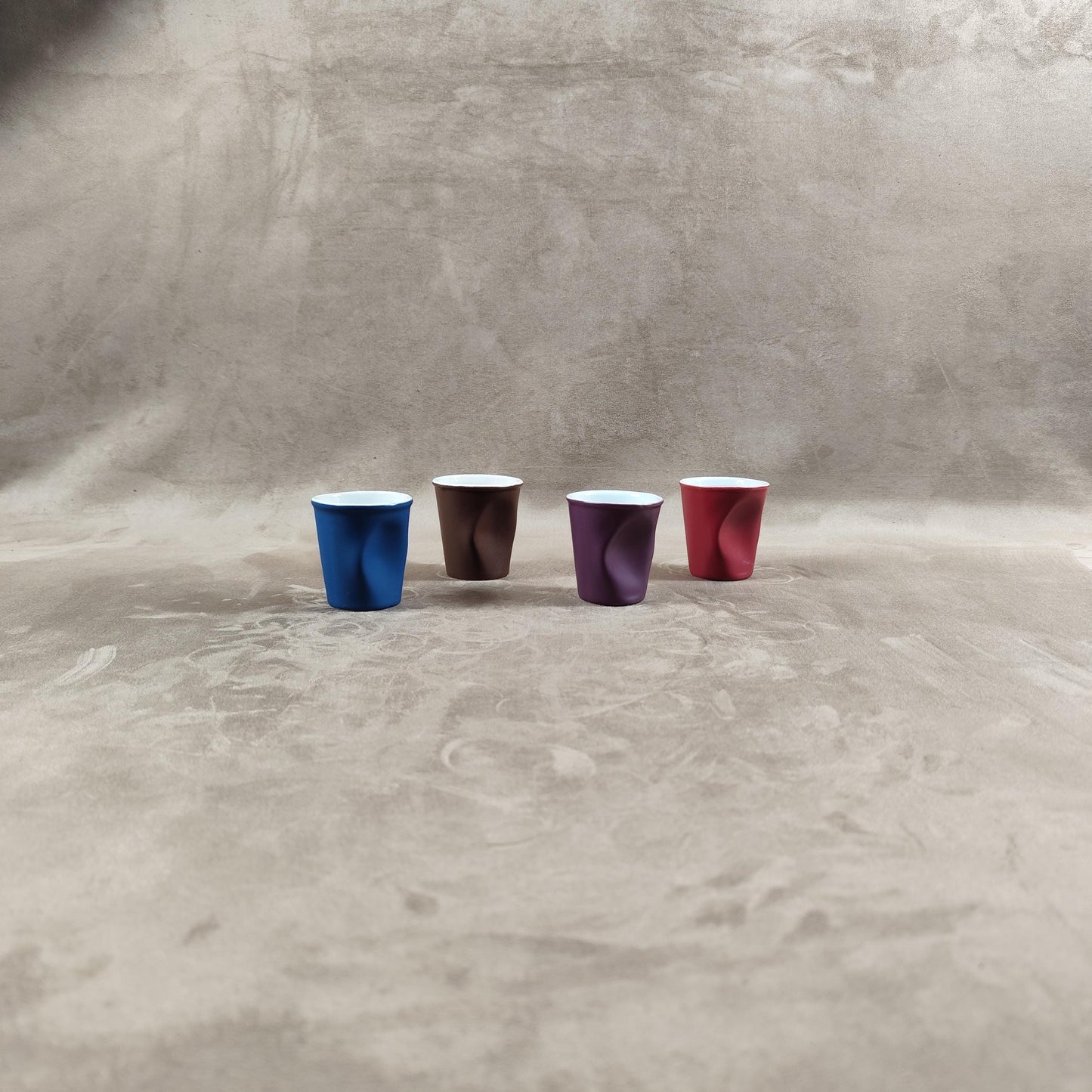 Lot de 4 gobelet Froissé REVOL en céramique, Made in France, Vintage 2000