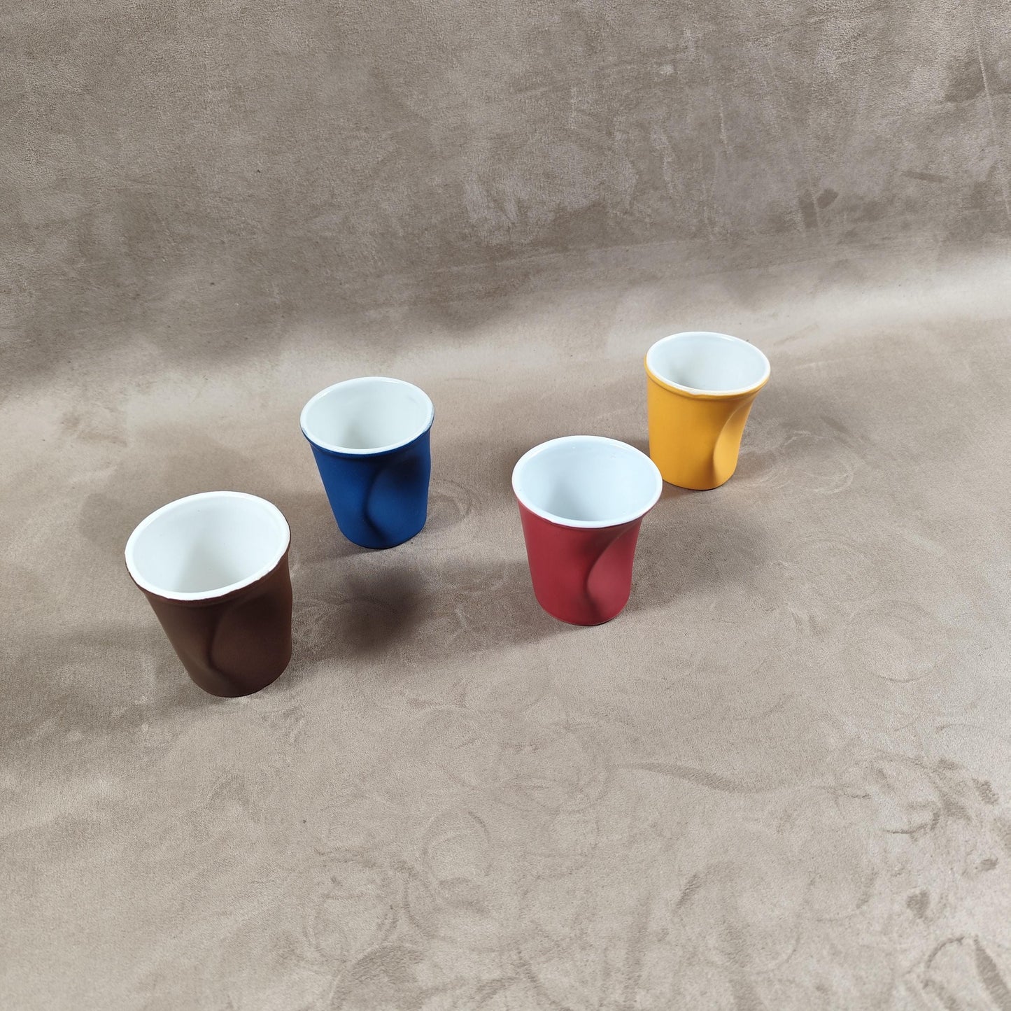 Lot de 4 gobelet Froissé REVOL en céramique, Made in France, Vintage 2000