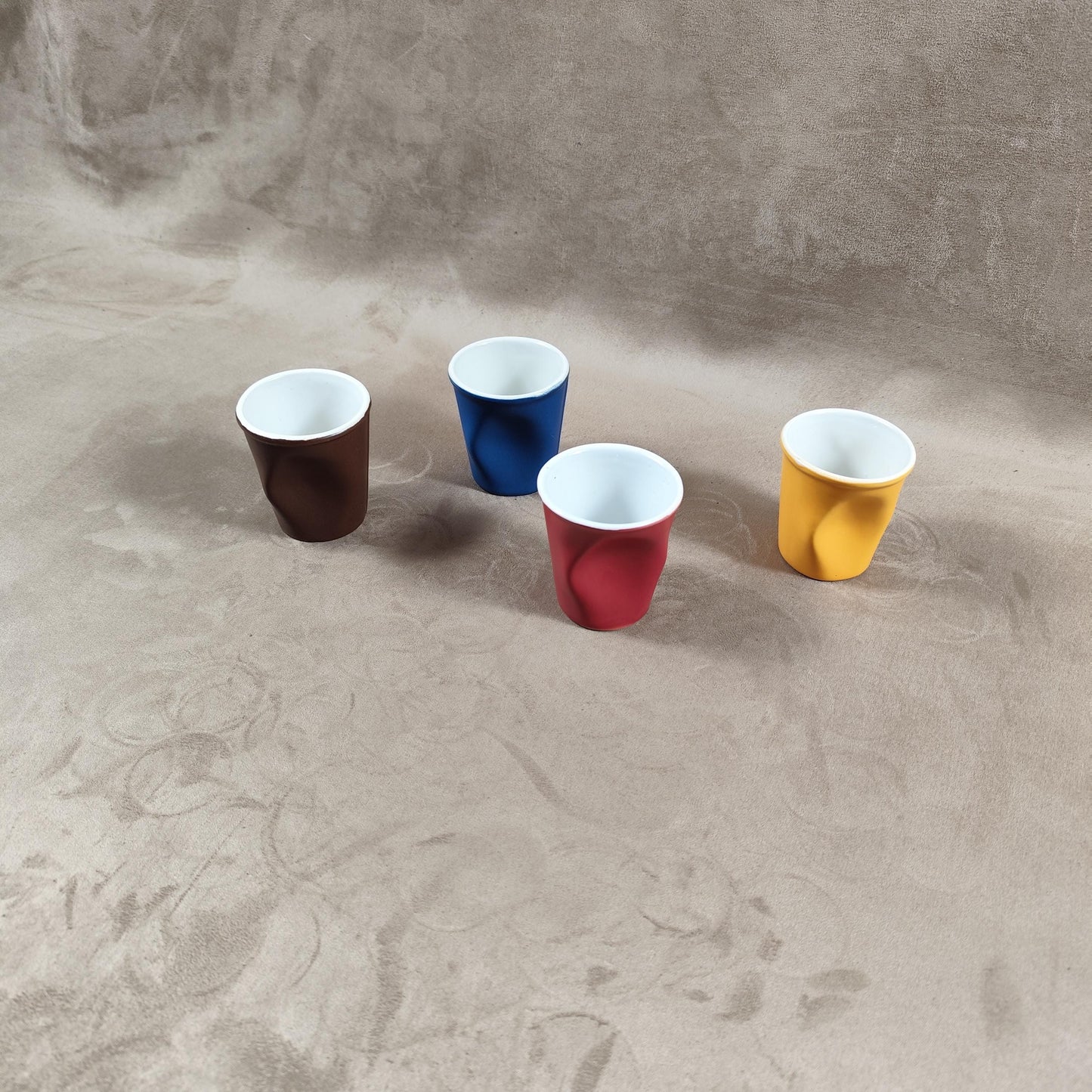 Lot de 4 gobelet Froissé REVOL en céramique, Made in France, Vintage 2000