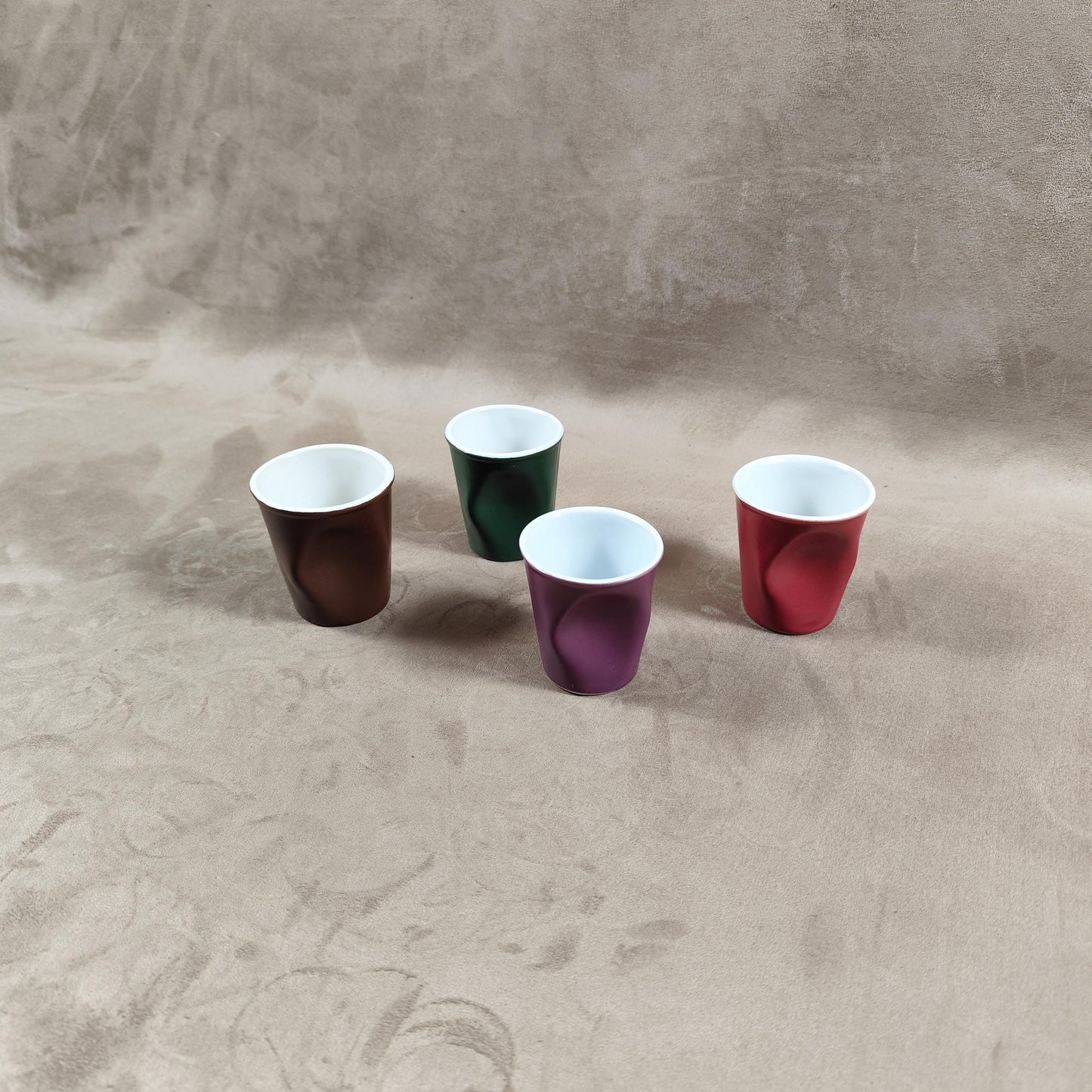 Lot de 4 gobelet Froissé REVOL en céramique, Made in France, Vintage 2000