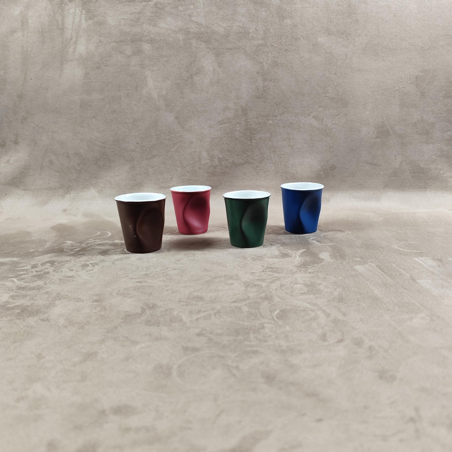 Lot de 4 gobelet Froissé REVOL en céramique, Made in France, Vintage 2000