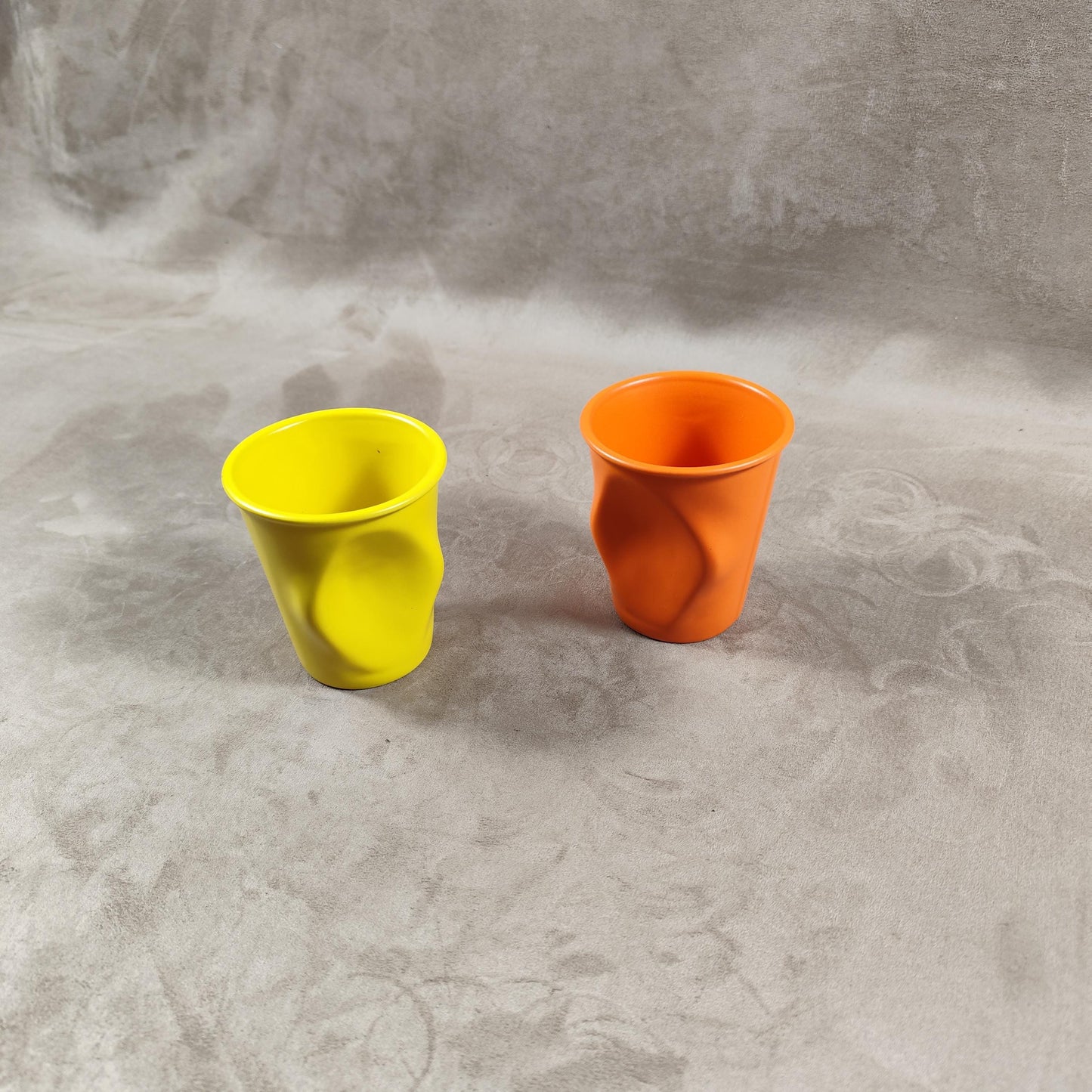 Lot de 2 grand gobelet Froissé REVOL en céramique, Made in France, Vintage 2000