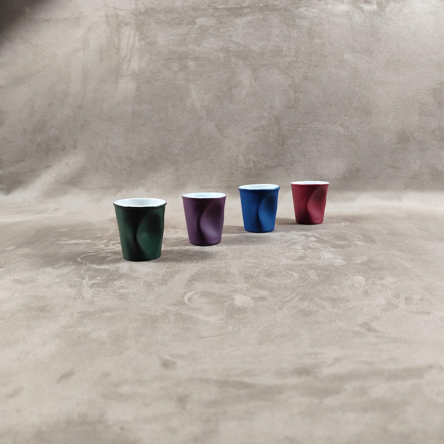 Lot de 4 gobelet Froissé REVOL en céramique, Made in France, Vintage 2000