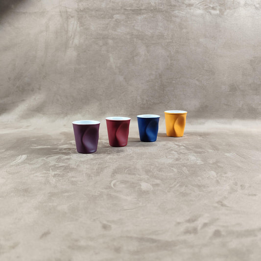 Lot de 4 gobelet Froissé REVOL en céramique, Made in France, Vintage 2000