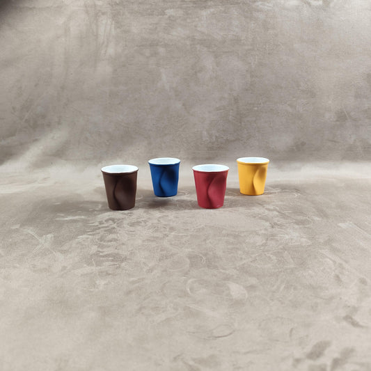 Lot de 4 gobelet Froissé REVOL en céramique, Made in France, Vintage 2000