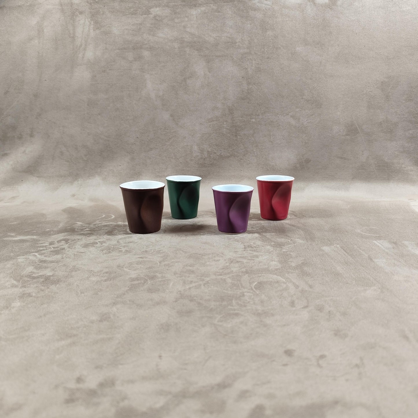 Lot de 4 gobelet Froissé REVOL en céramique, Made in France, Vintage 2000