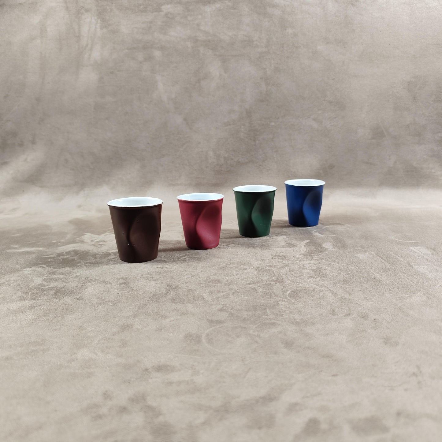 Lot de 4 gobelet Froissé REVOL en céramique, Made in France, Vintage 2000