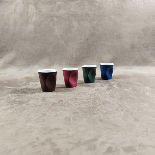 Lot de 4 gobelet Froissé REVOL en céramique, Made in France, Vintage 2000