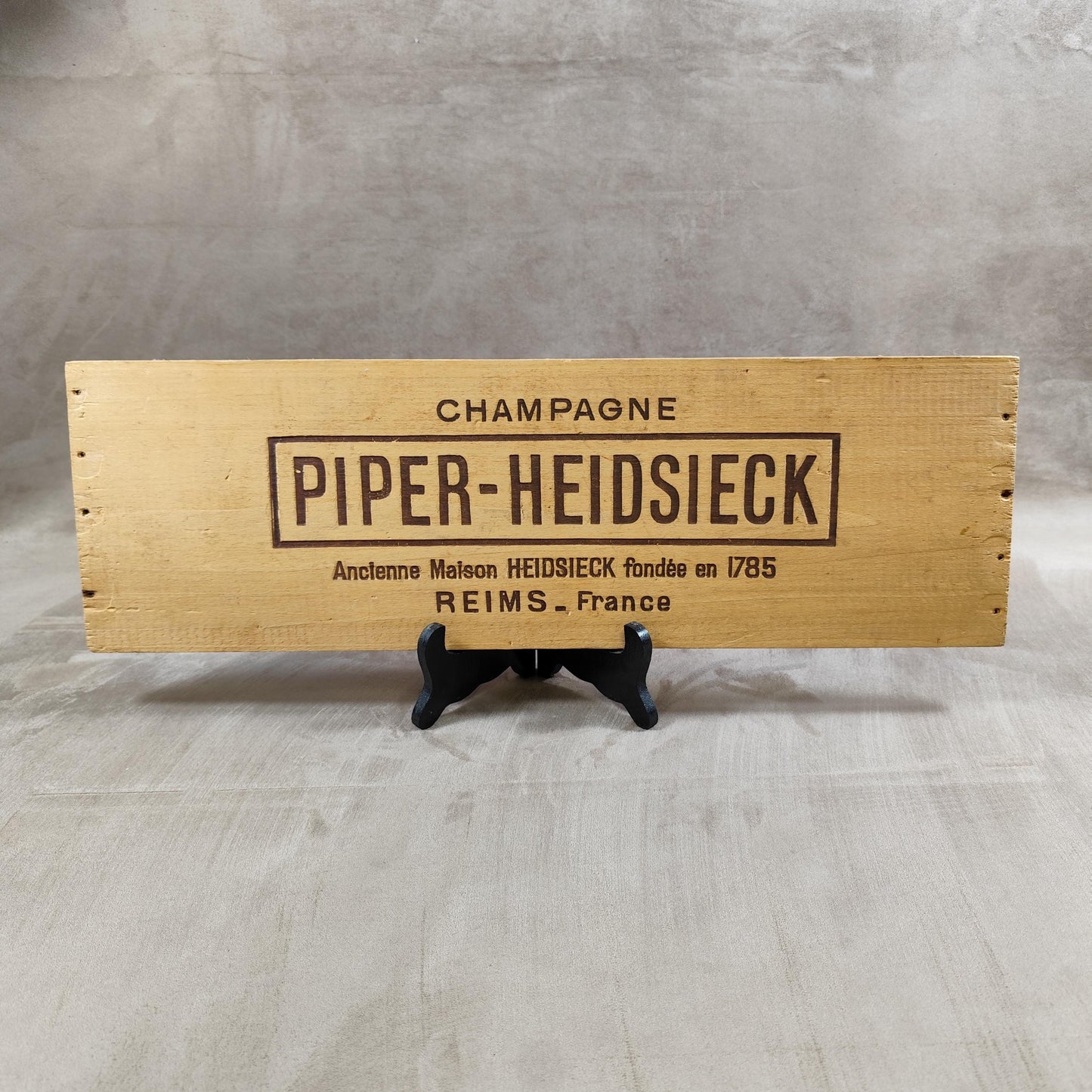 Planche de boite pour bouteilles de champagne Piper Heidsieck Made in France Années 1980
