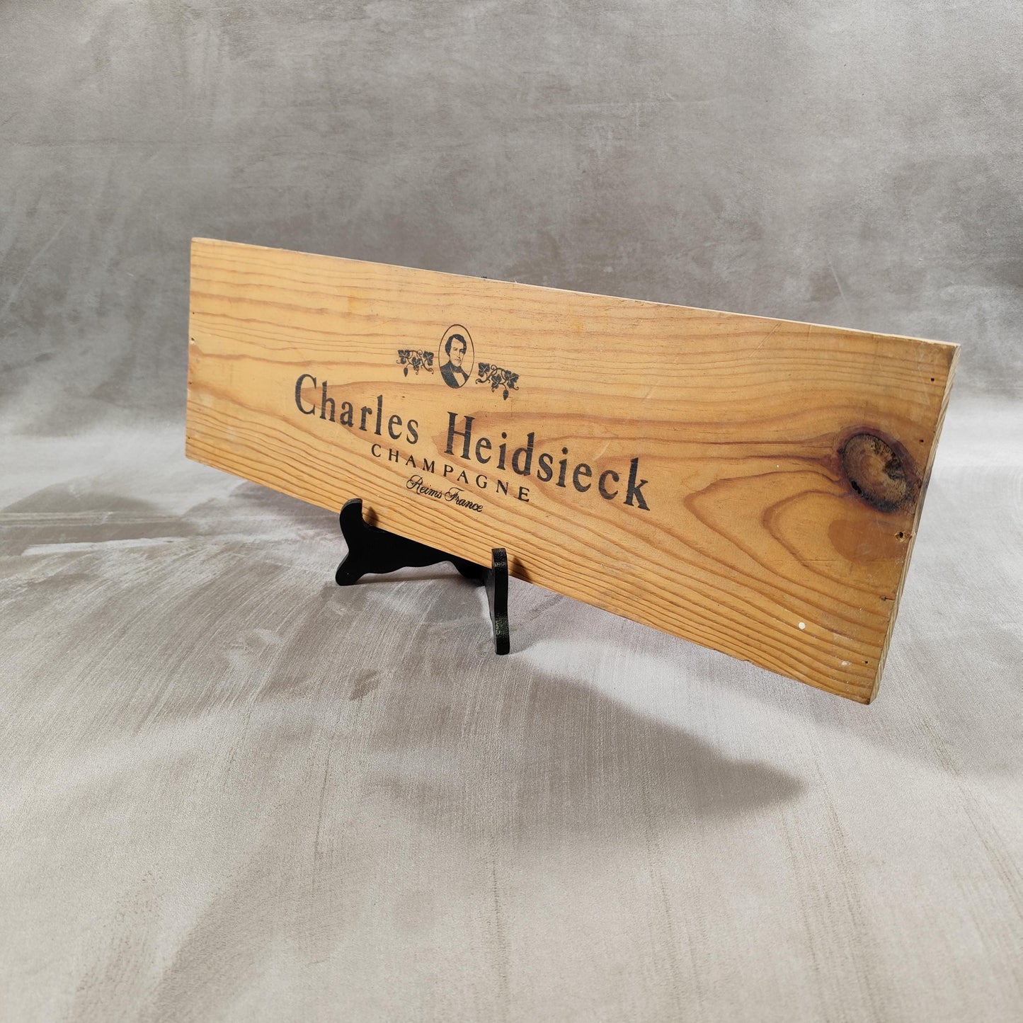 Planche de boite pour bouteilles de champagne Charles Heidsieck Made in France Années 1980