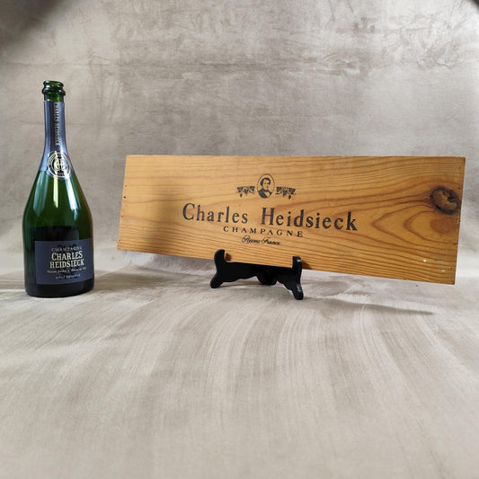 Planche de boite pour bouteilles de champagne Charles Heidsieck Made in France Années 1980