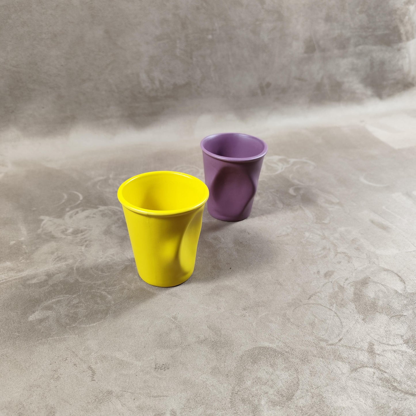 Lot de 2 grand gobelet Froissé REVOL en céramique, Made in France, Vintage 2000