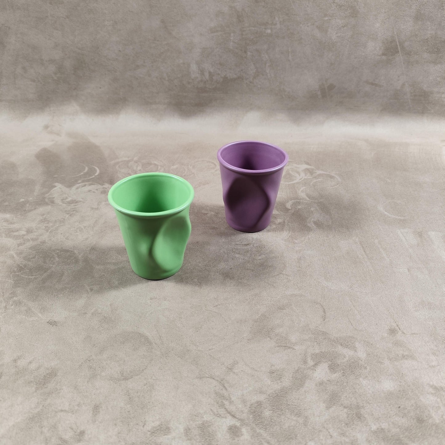 Lot de 2 grand gobelet Froissé REVOL en céramique, Made in France, Vintage 2000