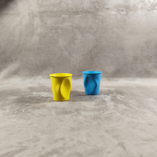 Lot de 2 grand gobelet Froissé REVOL en céramique, Made in France, Vintage 2000