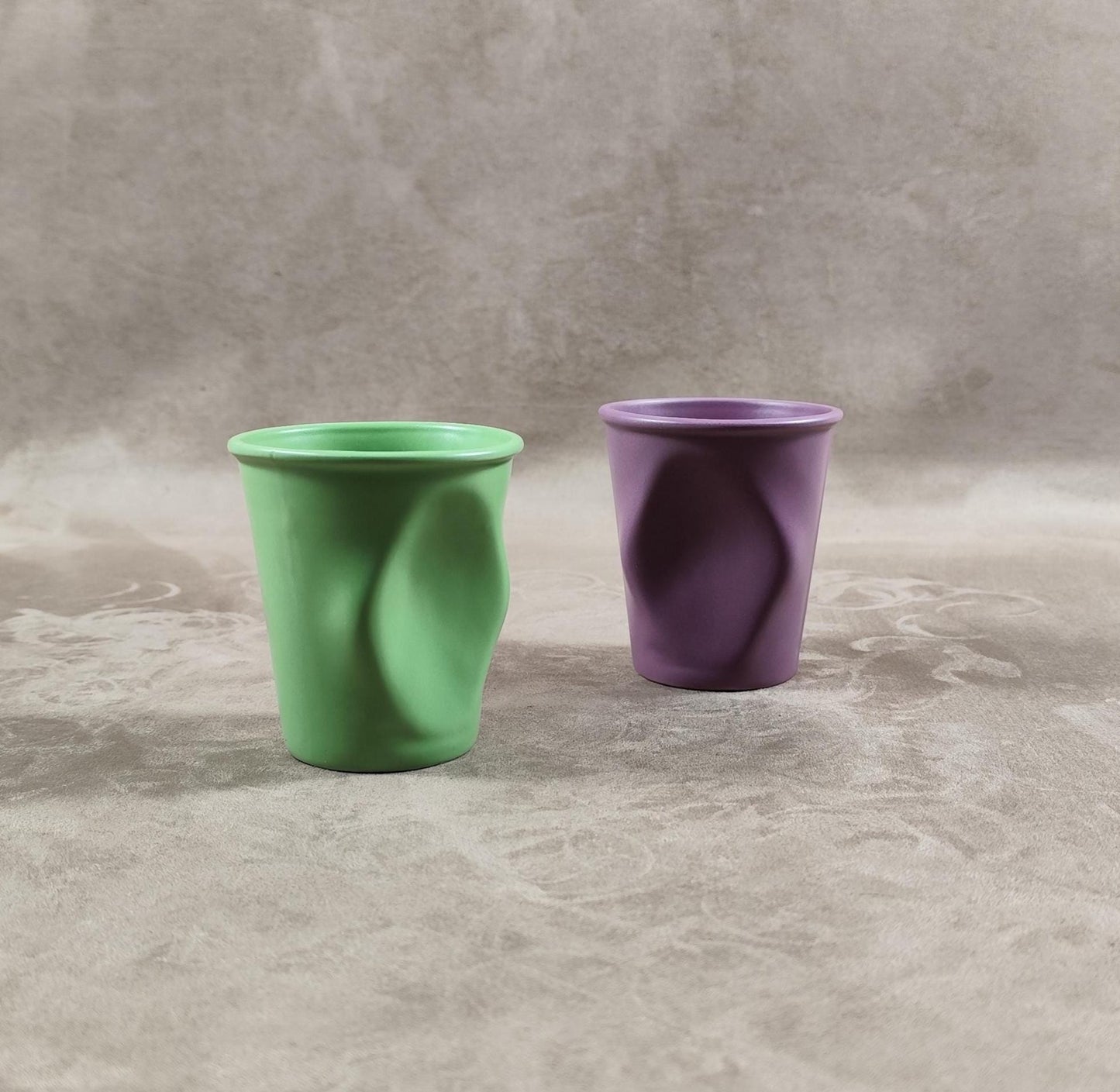 Lot de 2 grand gobelet Froissé REVOL en céramique, Made in France, Vintage 2000