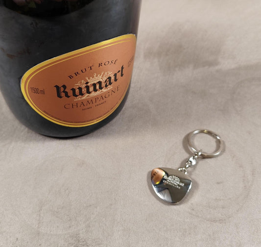 Porte clés en Métal Champagne Dom Ruinart par Arthus Bertrand Made in France Vintage 1980