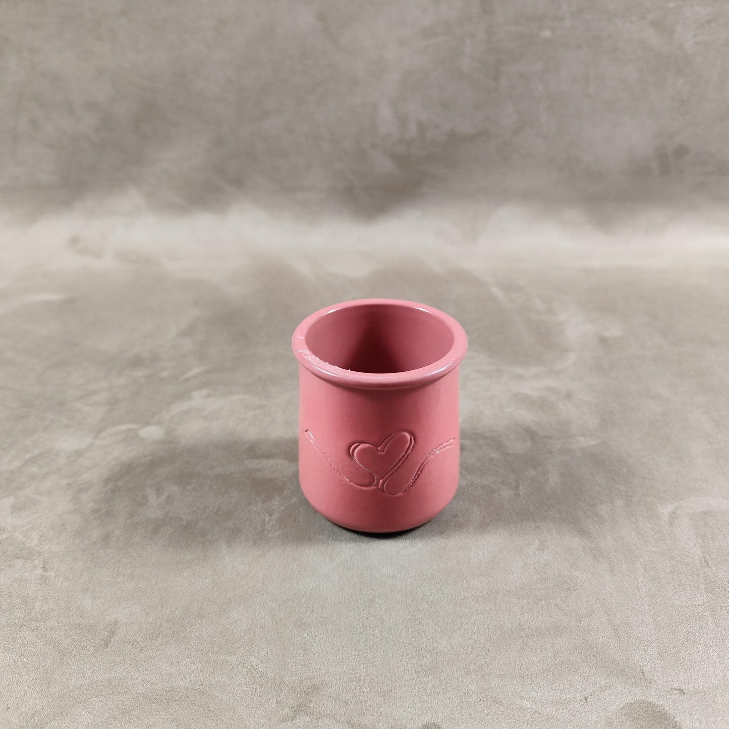 Pot de yaourt La fermière "Saint Valentin" en terre cuite émaillée made in France vintage 1990