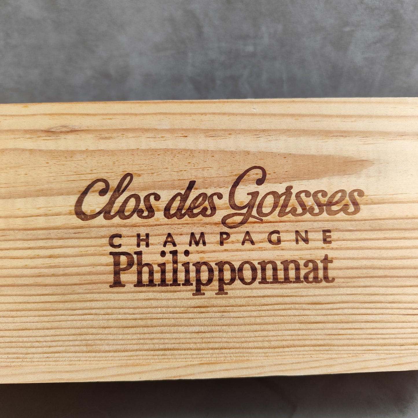 Caisse en bois Champagne Philipponnat Clos Des Goisses Made in France Années 1980