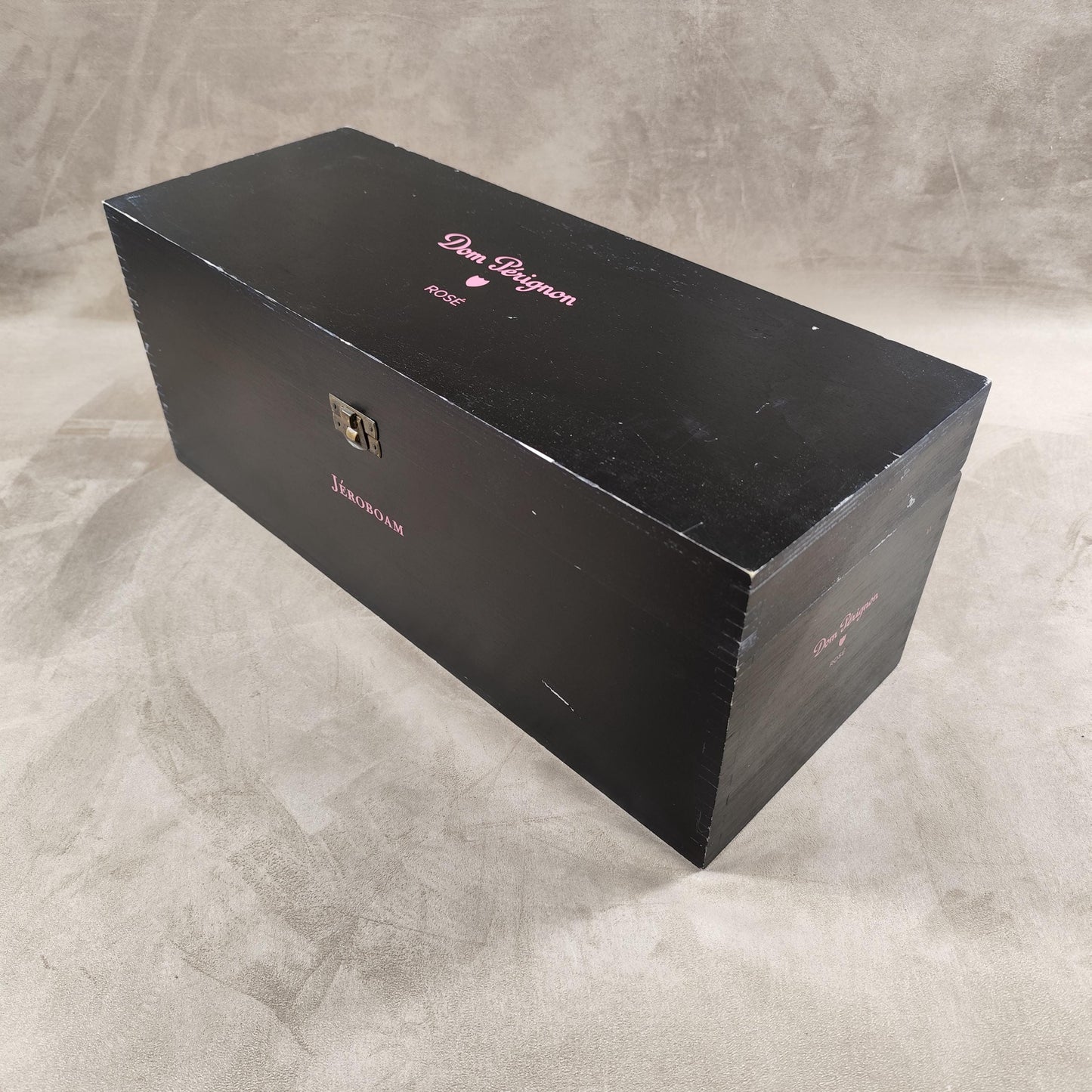 Caisse en bois pour Jéroboam de champagne Rosé Dom Pérignon Made in France Années 1980
