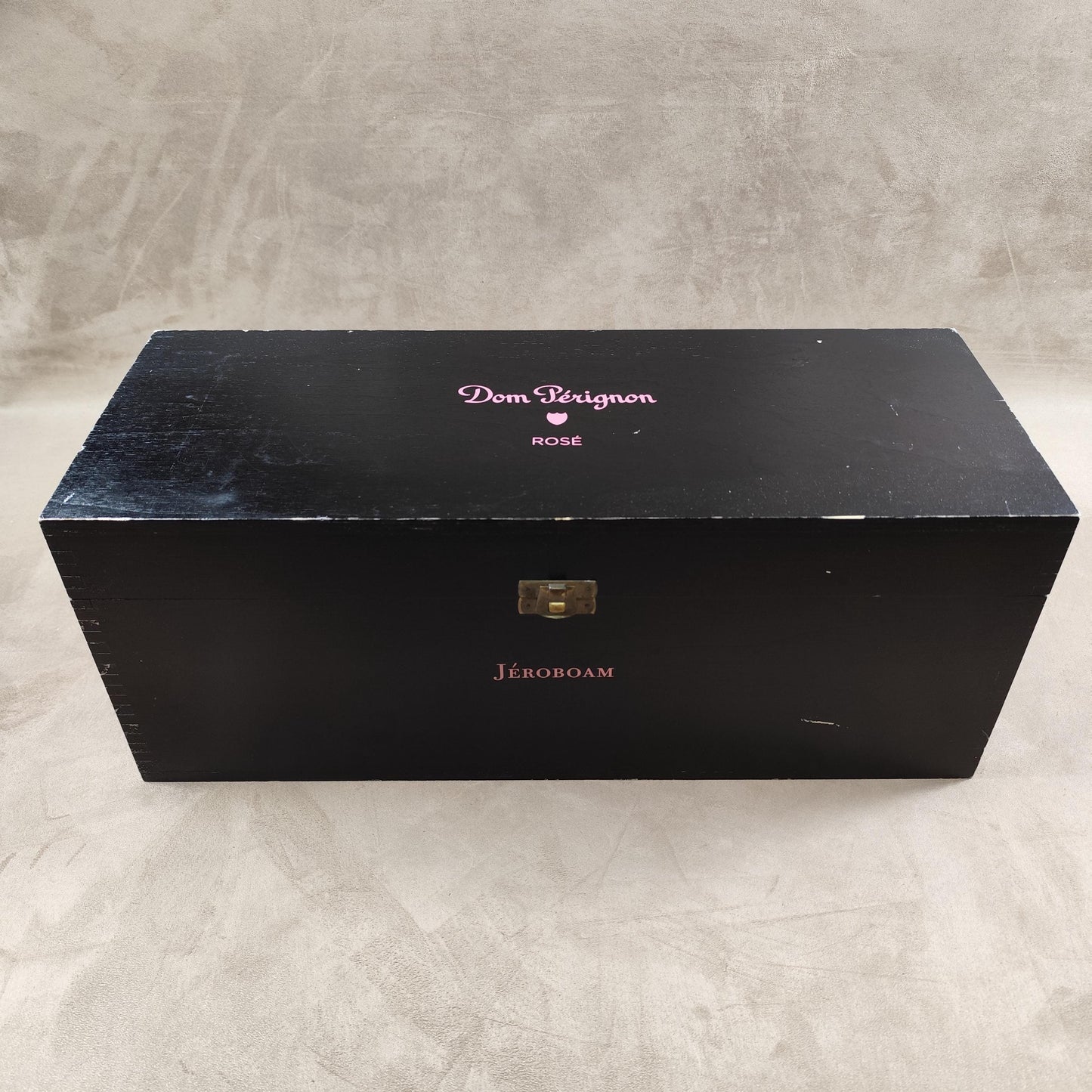 Caisse en bois pour Jéroboam de champagne Rosé Dom Pérignon Made in France Années 1980