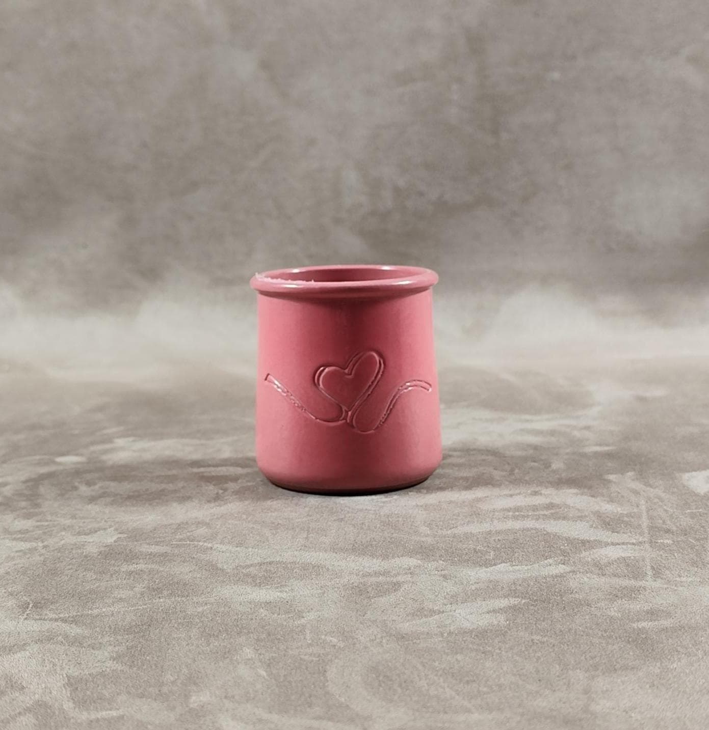 Pot de yaourt La fermière "Saint Valentin" en terre cuite émaillée made in France vintage 1990