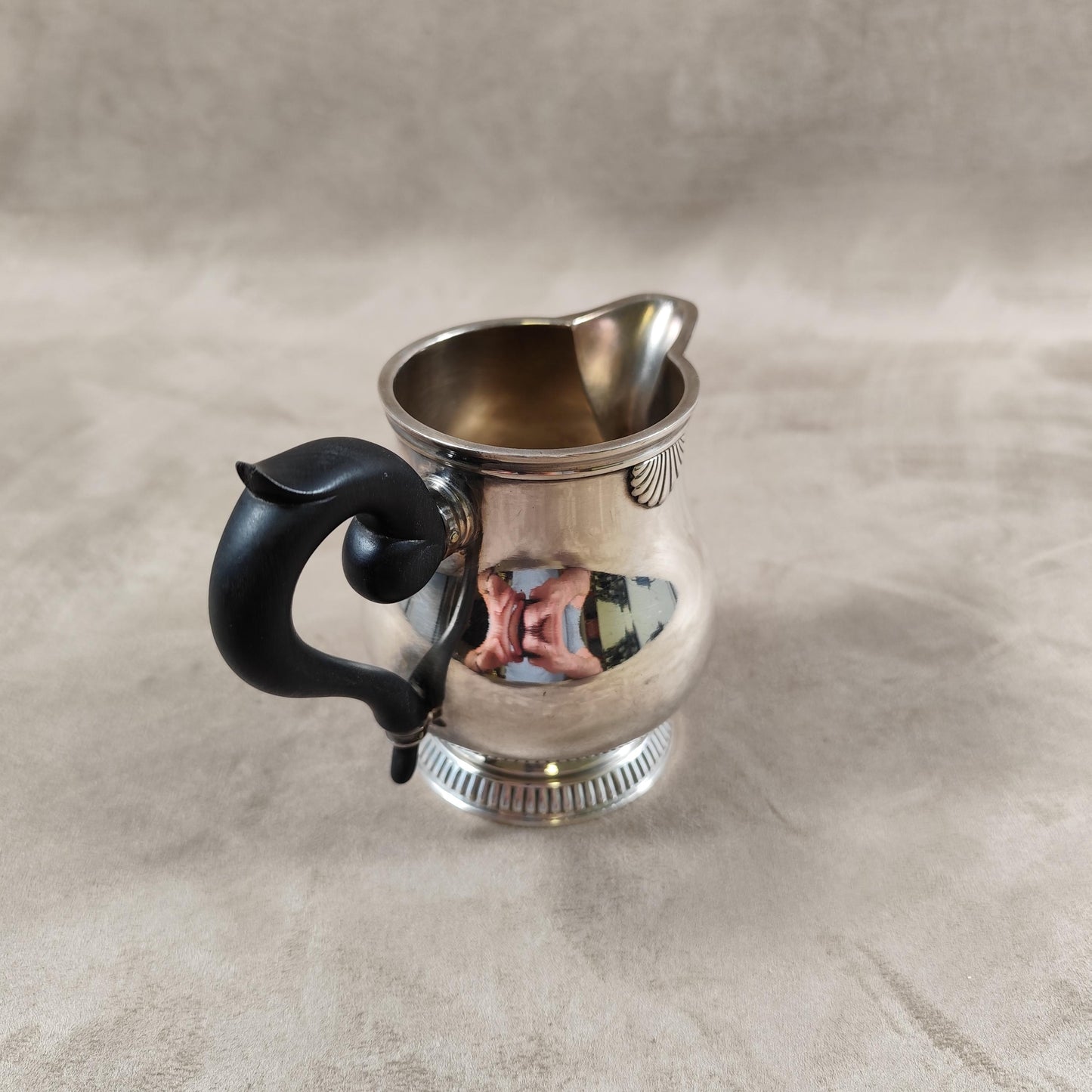 Pichet pot à lait en métal argenté Ercuis Made in France Vintage 1980