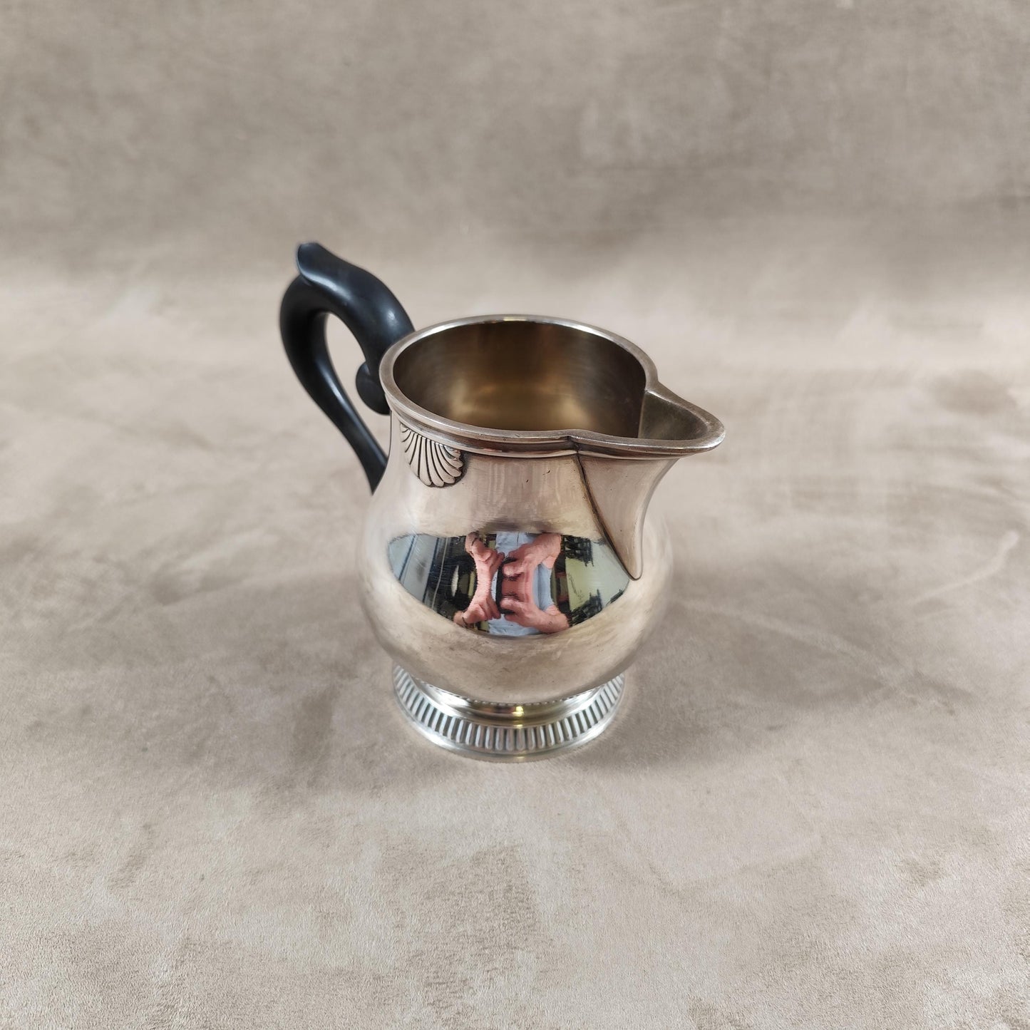 Pichet pot à lait en métal argenté Ercuis Made in France Vintage 1980