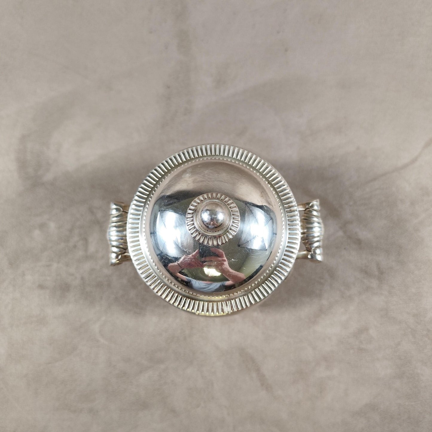 Sucrier en métal argenté Ercuis Made in France Vintage 1900