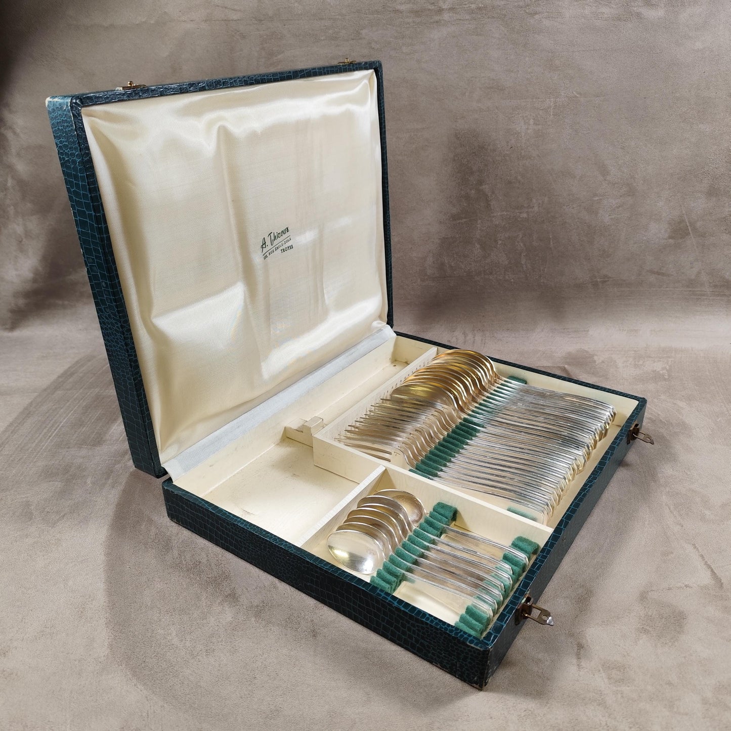 Ménagère Alfenide pour Christofle en métal argenté 31 pièces Made in France Vintage 1900
