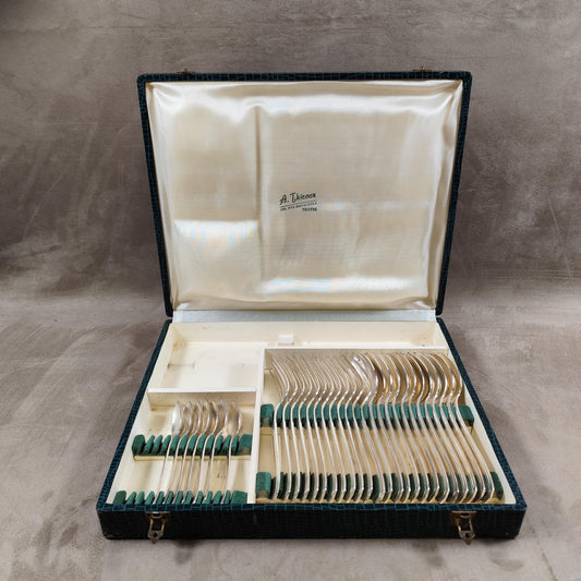Ménagère Alfenide pour Christofle en métal argenté 31 pièces Made in France Vintage 1900
